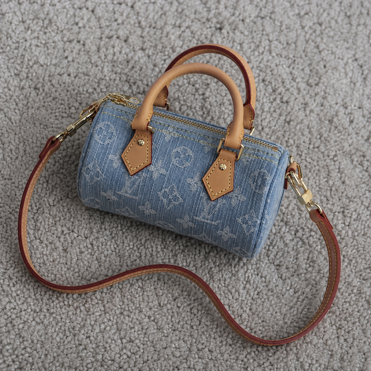 LV denim nano
